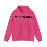 Classic MECHMOM hoodie in black with mech-inspired chest logo