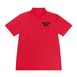 Classic MECHBRO Performance Polo in True Red with mech-inspired chest logo