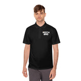 Classic MECHBRO Performance Polo in White with mech-inspired chest logo