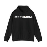 Classic MECHMOM hoodie in sand with mech-inspired chest logo