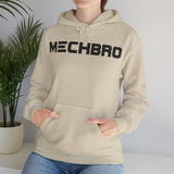 Classic MECHBRO hoodie in sand with mech-inspired chest logo