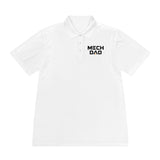Classic MECHDAD Performance Polo in White with mech-inspired chest logo