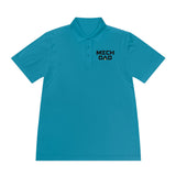 Classic MECHDAD Performance Polo in Tropic Blue with mech-inspired chest logo