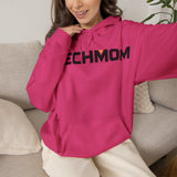 Classic MECHMOM hoodie in black with mech-inspired chest logo