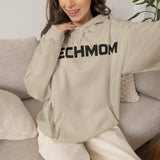 Classic MECHMOM hoodie in sport grey with mech-inspired chest logo