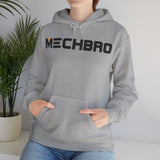 Classic MECHBRO hoodie in sport grey with mech-inspired chest logo