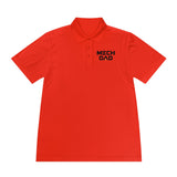 Classic MECHDAD Performance Polo in Deep Orange with mech-inspired chest logo